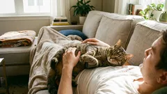 Therapy by knitting: why cats like to sit on your chest